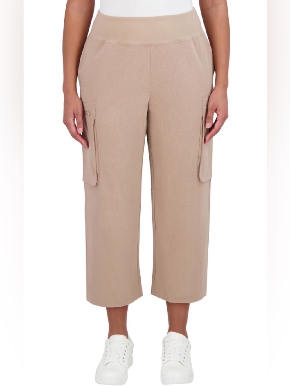 Sage Collective Beige Cargo Crop Pants